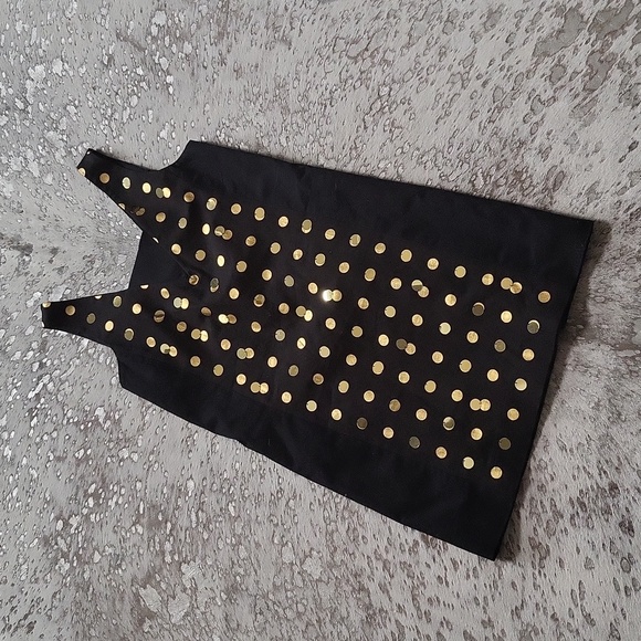 Kate Spade Saturday Shiny Dot Metallic Black Gold Polka Dress Sz4 - Picture 3 of 9